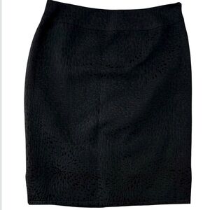 RANDY KEMPER Women’s StraightLine Skirt Black Texture Pattern Lined Side Zip 6‎